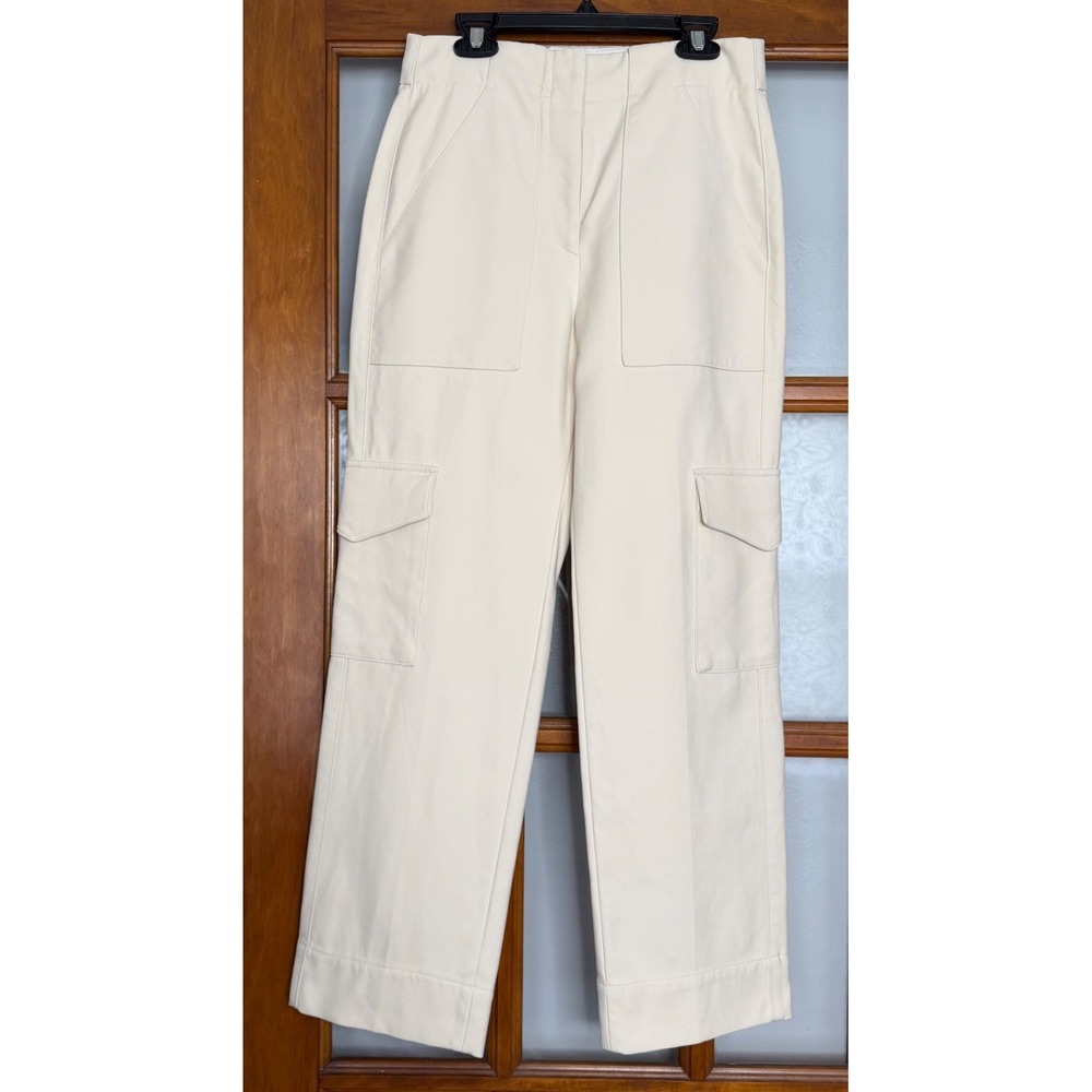 ME+EM Cargo Wide Leg Twill Trousers Pants SS24TW854 Cream Women's Size US 2